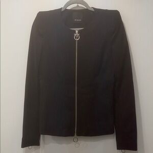 Pinko Black Ring-Zip Bomber Jacket